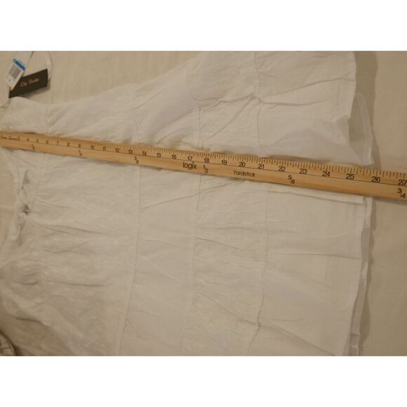 City Studios White Tiered Empire Fit & Flare Dress Size 9 Adjustable Straps - Picture 6 of 7